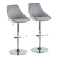 Diana Adjustable Bar Stool - Set of 2 By LumiSource - BS-DIANACOR-RT2 CHRMGY2 | Bar Stools | Modishstore