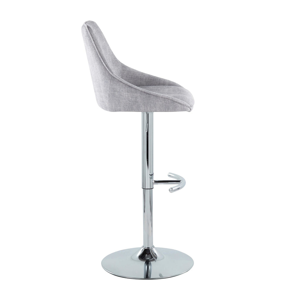 Diana Adjustable Bar Stool - Set of 2 By LumiSource - BS-DIANACOR-RT2 CHRMGY2 | Bar Stools | Modishstore - 3