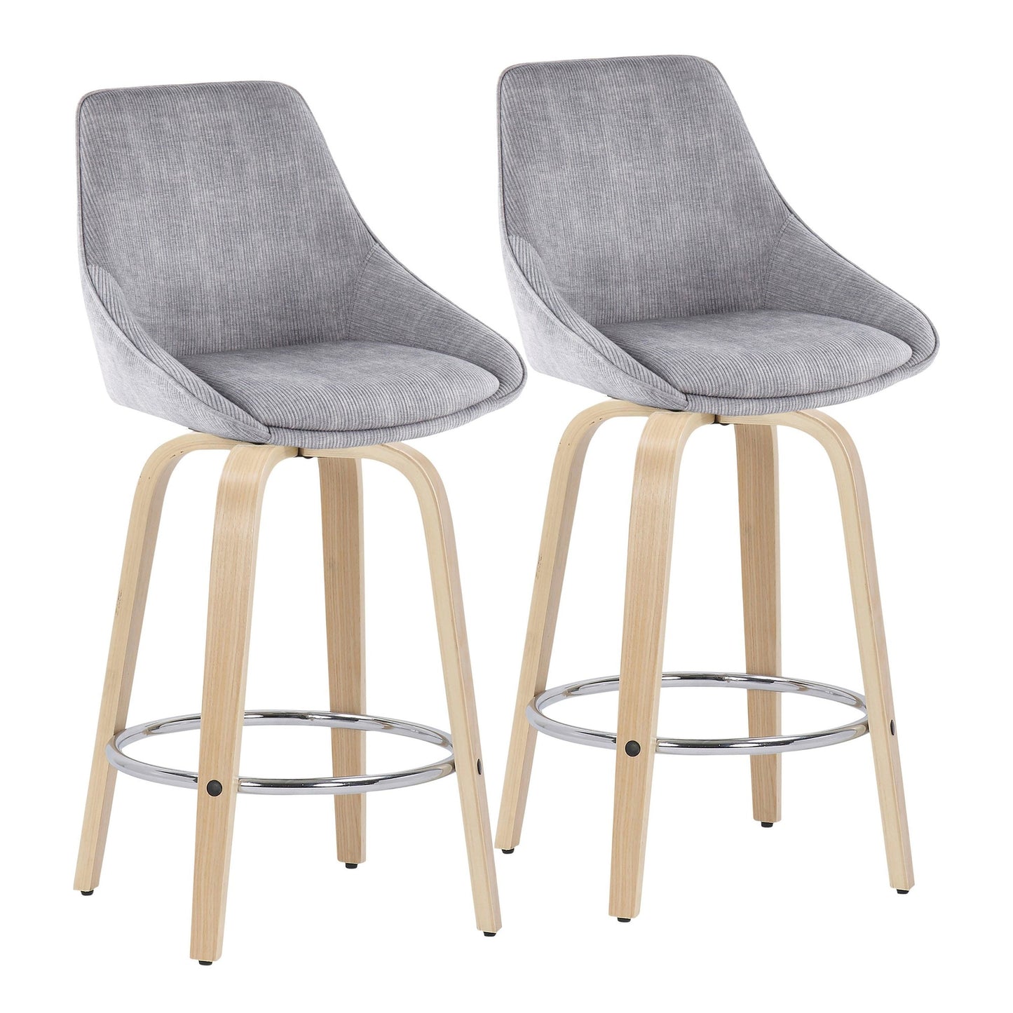 Diana Fixed Height Counter Stool - Set of 2 By LumiSource - B26-DIANACORGRT-R2 NAGY2 | Counter Stools | Modishstore
