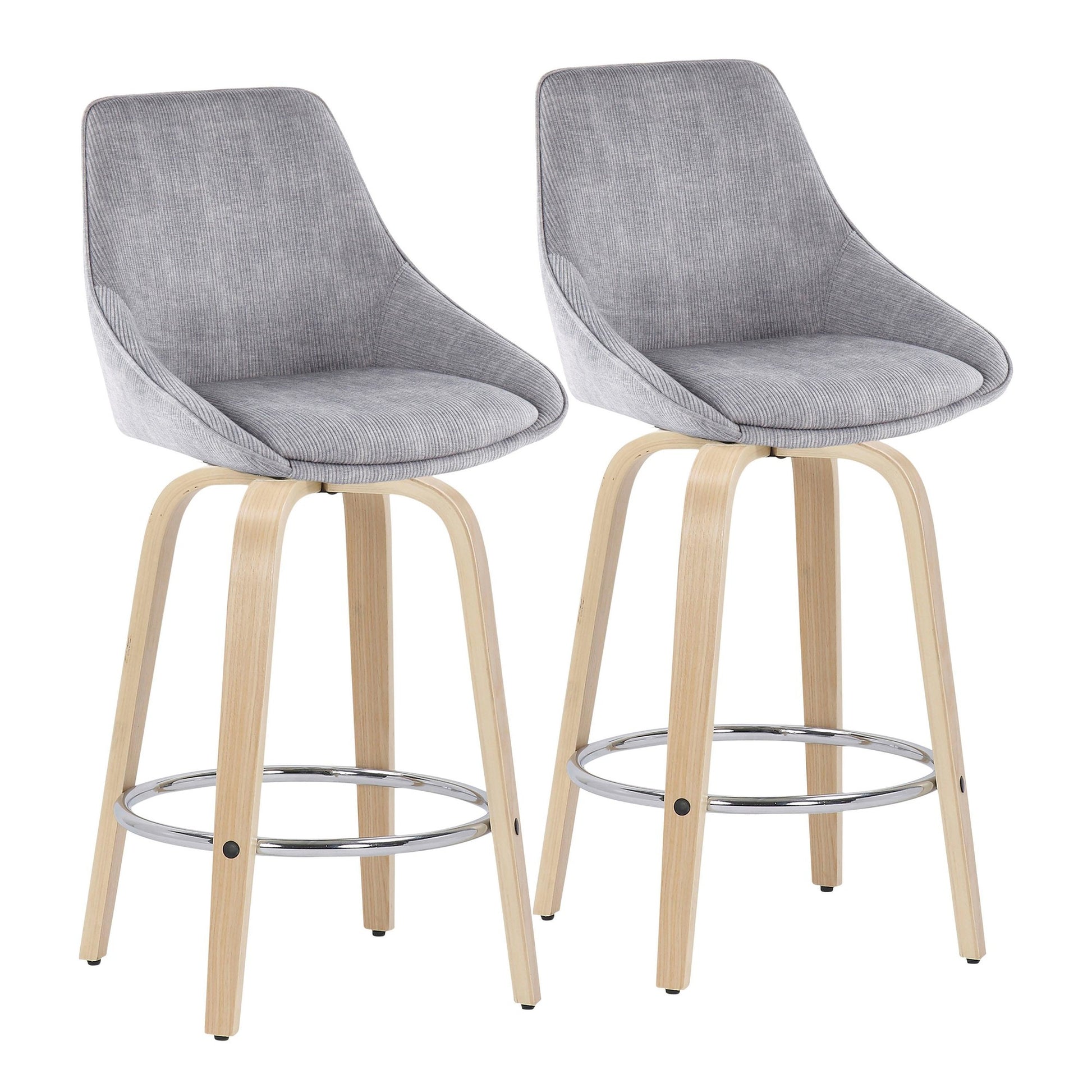 Diana Fixed Height Counter Stool - Set of 2 By LumiSource - B26-DIANACORGRT-R2 NAGY2 | Counter Stools | Modishstore
