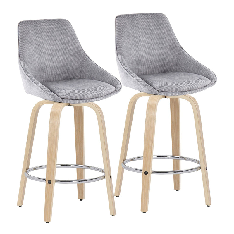 Diana Fixed Height Counter Stool - Set of 2 By LumiSource - B26-DIANACORGRT-R2 NAGY2 | Counter Stools | Modishstore