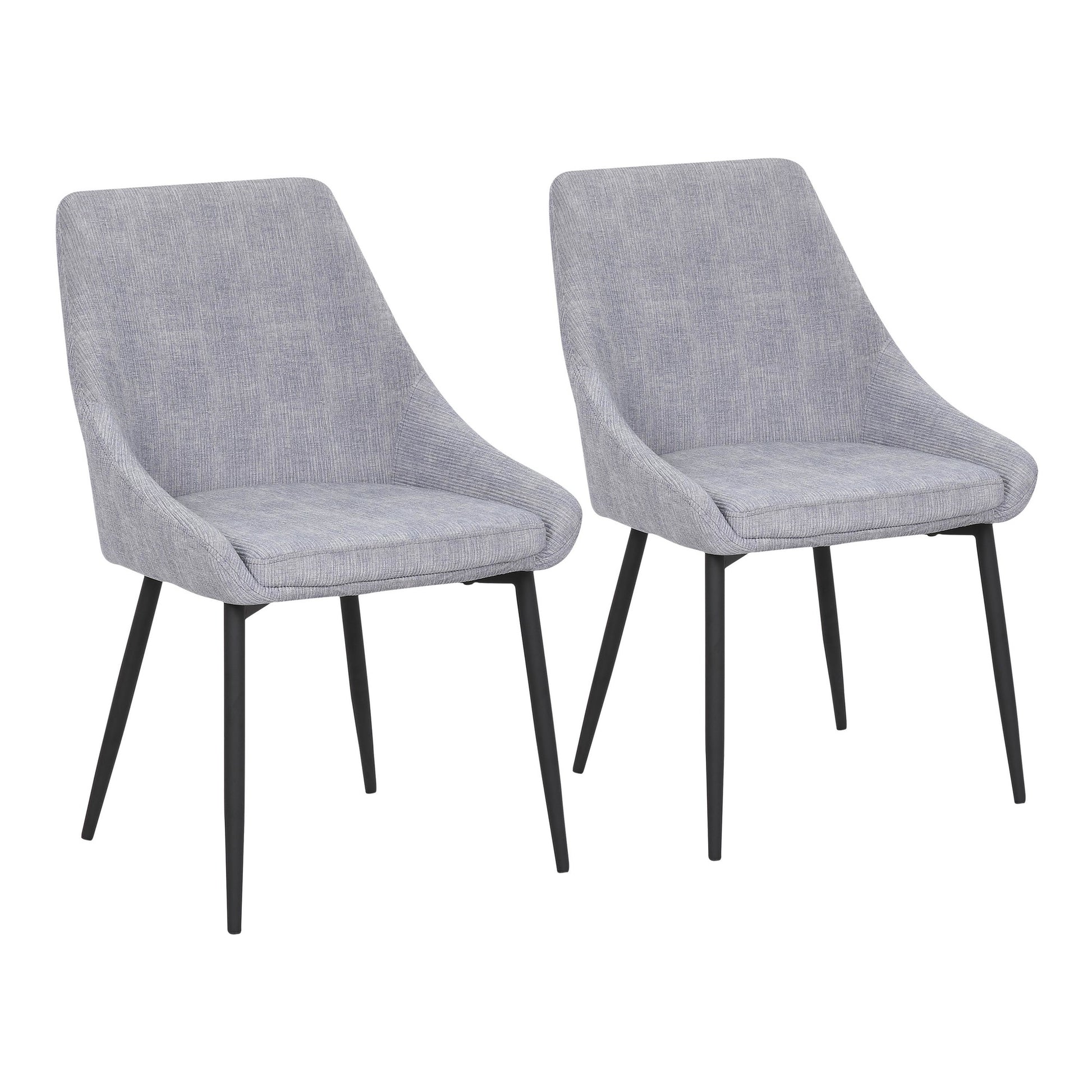 Diana Corduroy Chair - Set of 2 By LumiSource - CH-DIANA COR BKGY2 | Dining Chairs | Modishstore - 2