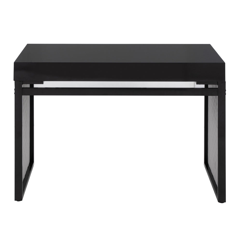 Drift Upholstered Desk By LumiSource - OFD-DRIFTUP BKBKSV | Desks | Modishstore - 4