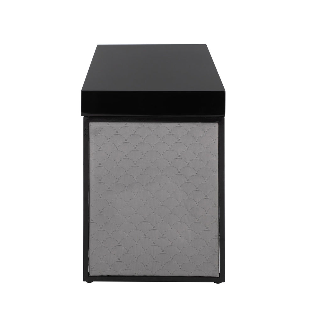 Drift Upholstered Desk By LumiSource - OFD-DRIFTUP BKBKSV | Desks | Modishstore - 2