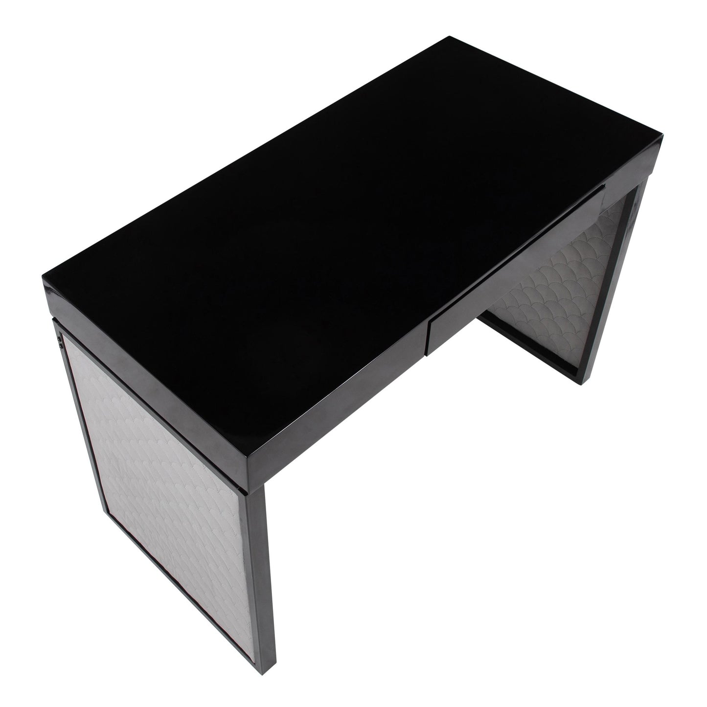 Drift Upholstered Desk By LumiSource - OFD-DRIFTUP BKBKSV | Desks | Modishstore - 5