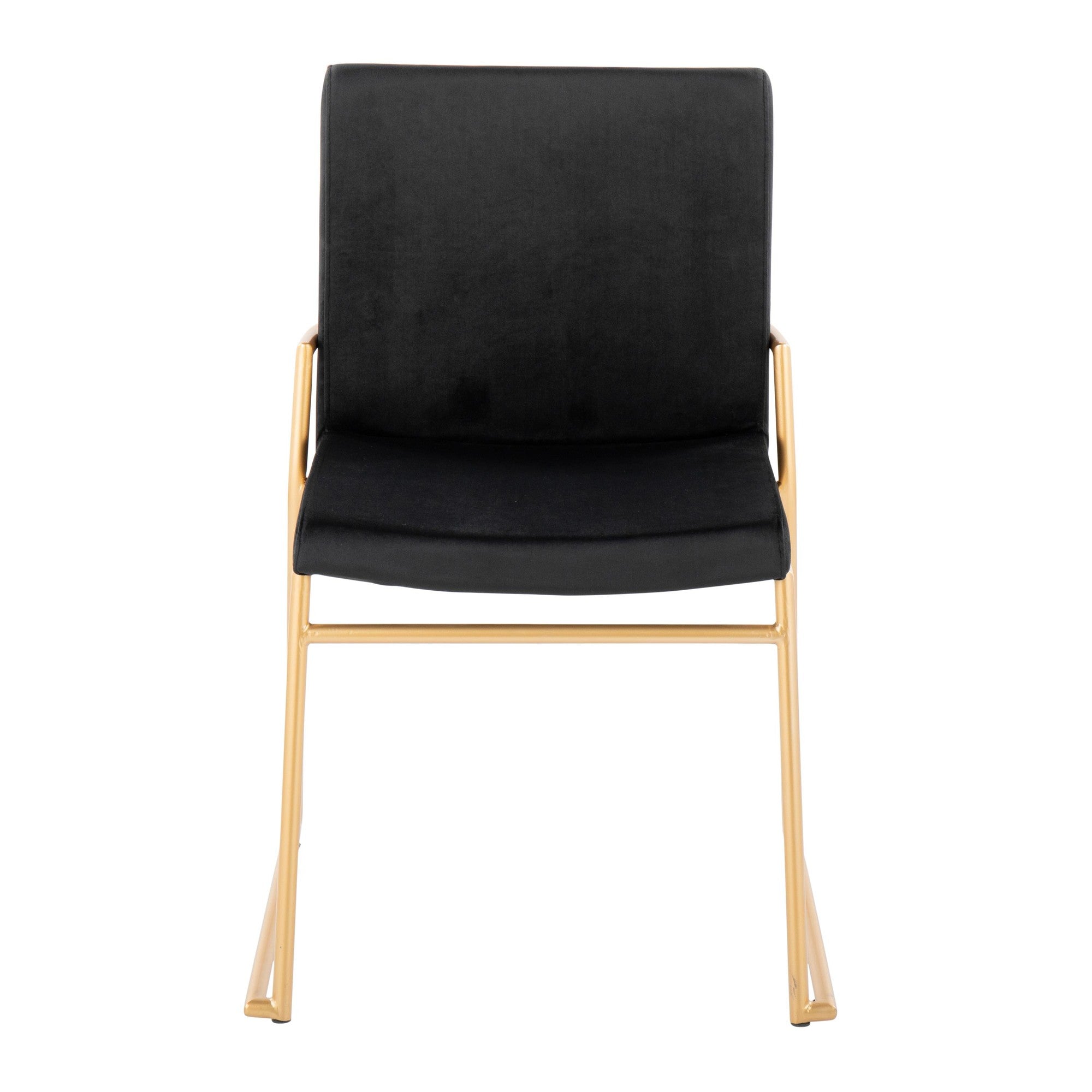 LumiSource Gold Steel, Black Velvet Dutchess Dining Chair - Set of 2