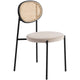 LeisureMod Euston Modern Wicker Dining Chair with Velvet Round Seat | Dining Chairs | Modishstore - 3