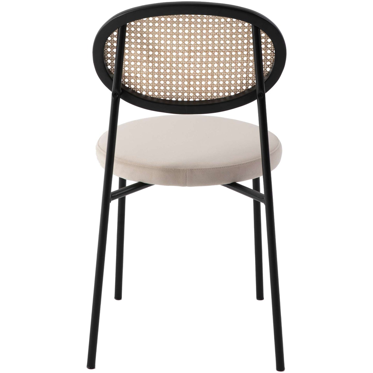 LeisureMod Euston Modern Wicker Dining Chair with Velvet Round Seat | Dining Chairs | Modishstore - 8