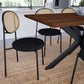 LeisureMod Euston Modern Wicker Dining Chair with Velvet Round Seat | Dining Chairs | Modishstore - 13