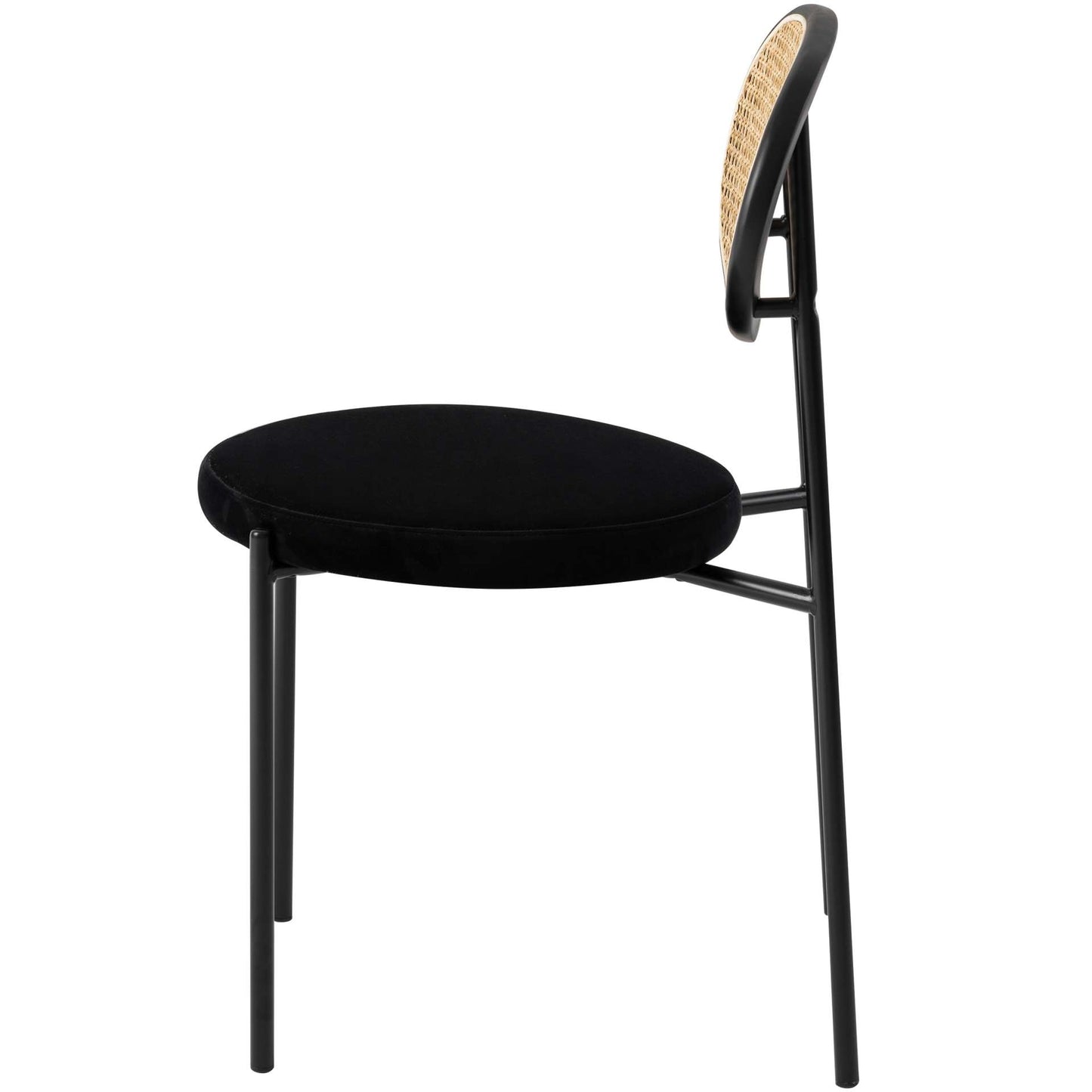 LeisureMod Euston Modern Wicker Dining Chair with Velvet Round Seat | Dining Chairs | Modishstore - 17