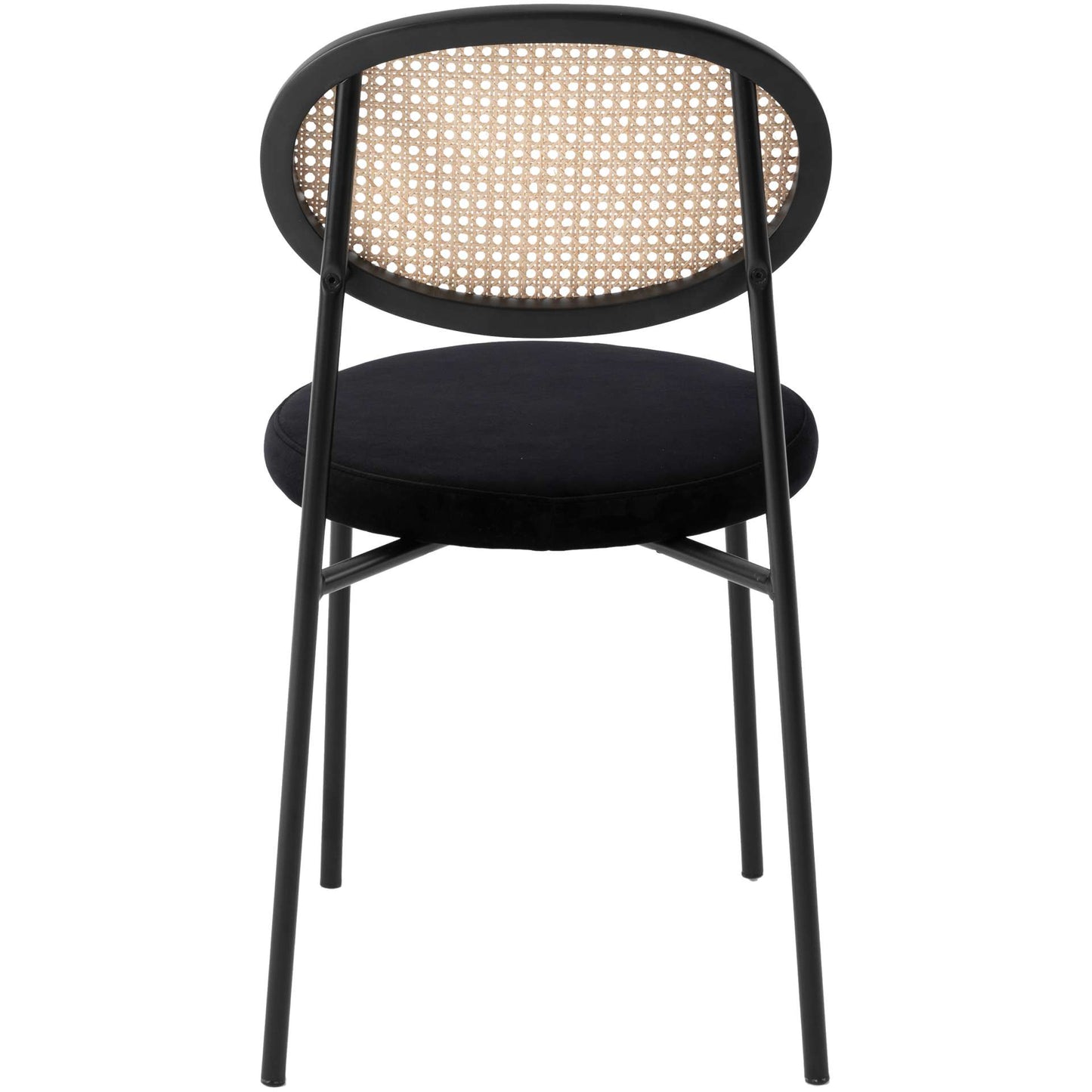 LeisureMod Euston Modern Wicker Dining Chair with Velvet Round Seat | Dining Chairs | Modishstore - 18