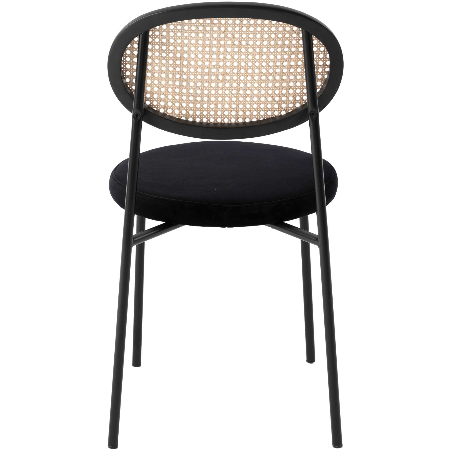 LeisureMod Euston Modern Wicker Dining Chair with Velvet Round Seat | Dining Chairs | Modishstore - 18