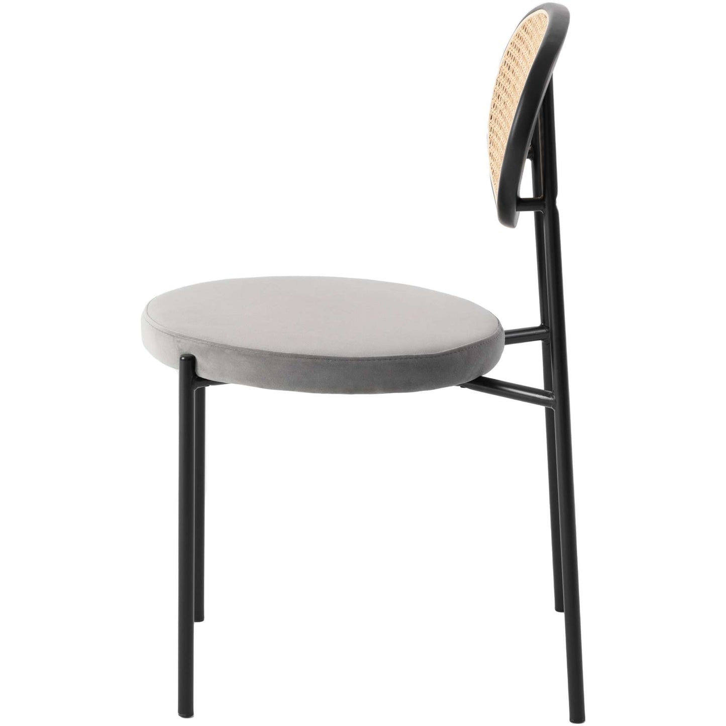 LeisureMod Euston Modern Wicker Dining Chair with Velvet Round Seat | Dining Chairs | Modishstore - 27