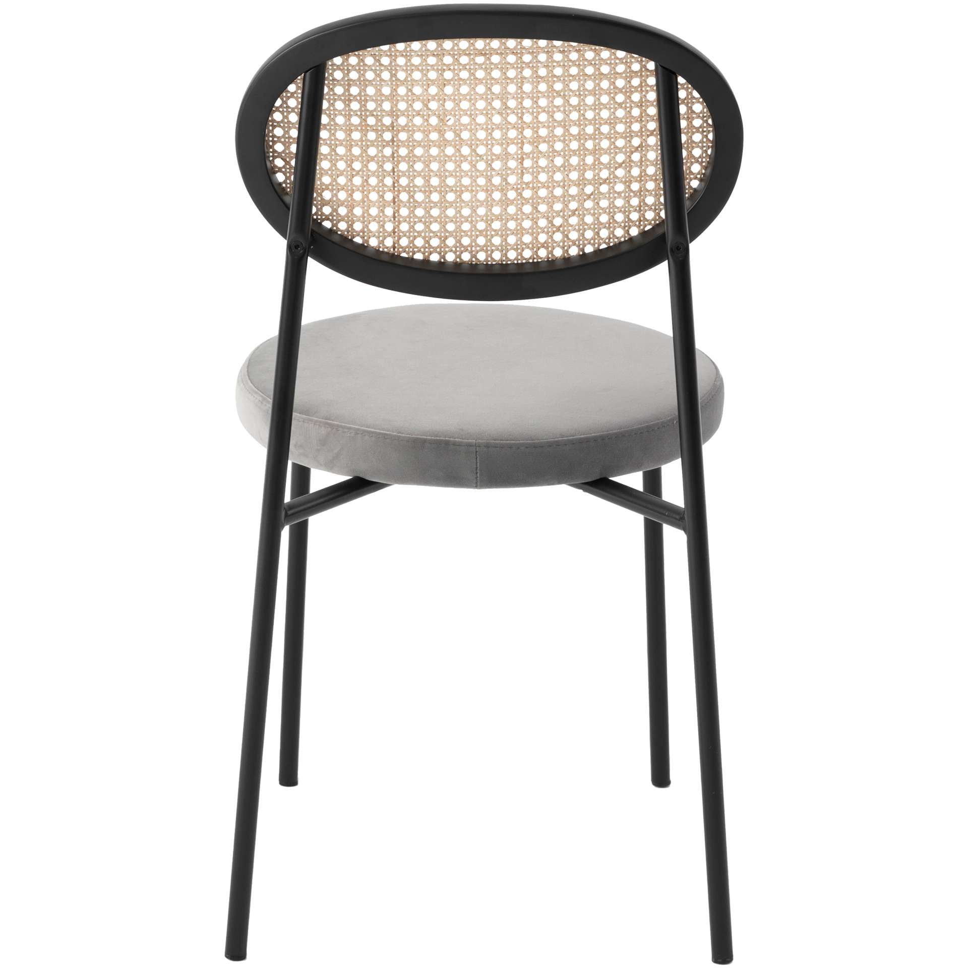 LeisureMod Euston Modern Wicker Dining Chair with Velvet Round Seat | Dining Chairs | Modishstore - 30