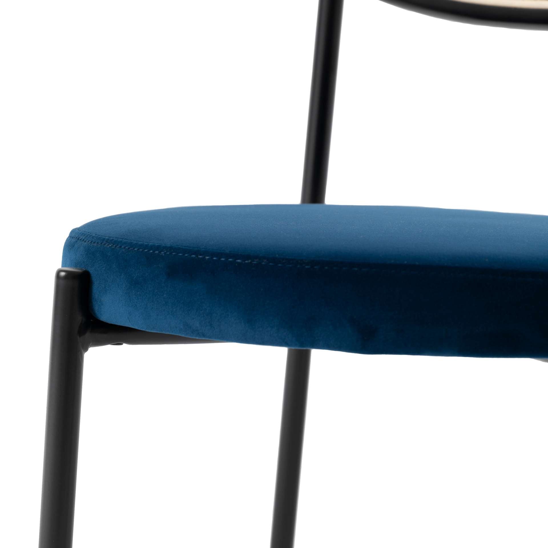 LeisureMod Euston Modern Wicker Dining Chair with Velvet Round Seat | Dining Chairs | Modishstore - 43