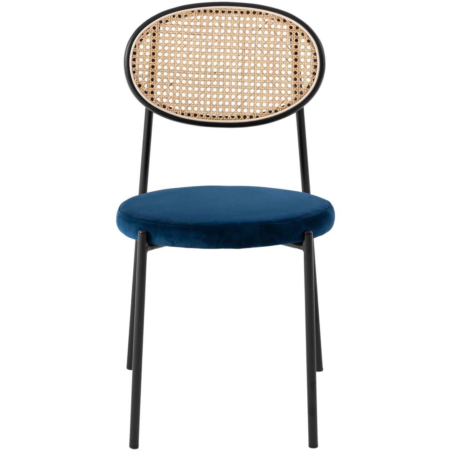 LeisureMod Euston Modern Wicker Dining Chair with Velvet Round Seat | Dining Chairs | Modishstore - 37