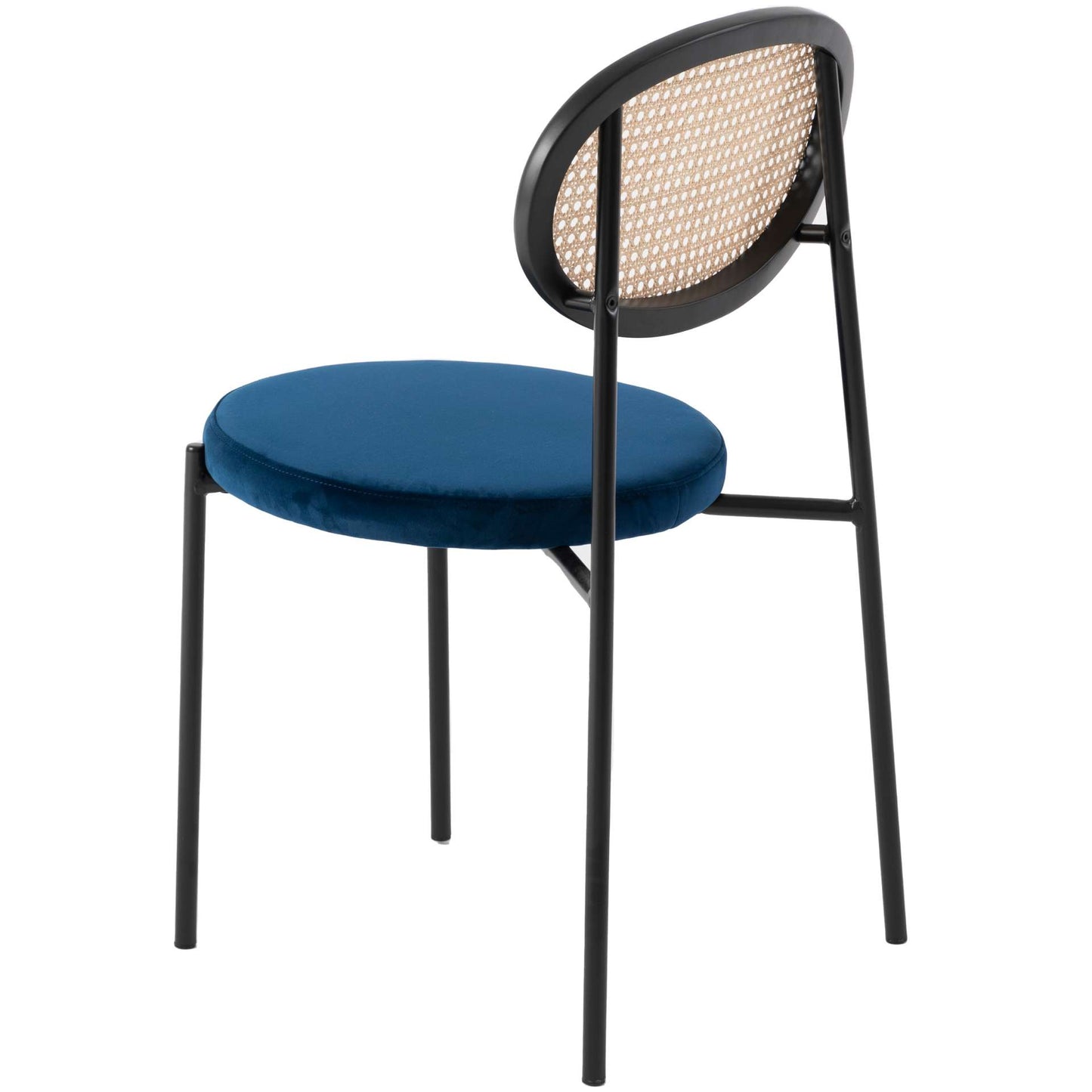LeisureMod Euston Modern Wicker Dining Chair with Velvet Round Seat | Dining Chairs | Modishstore - 39