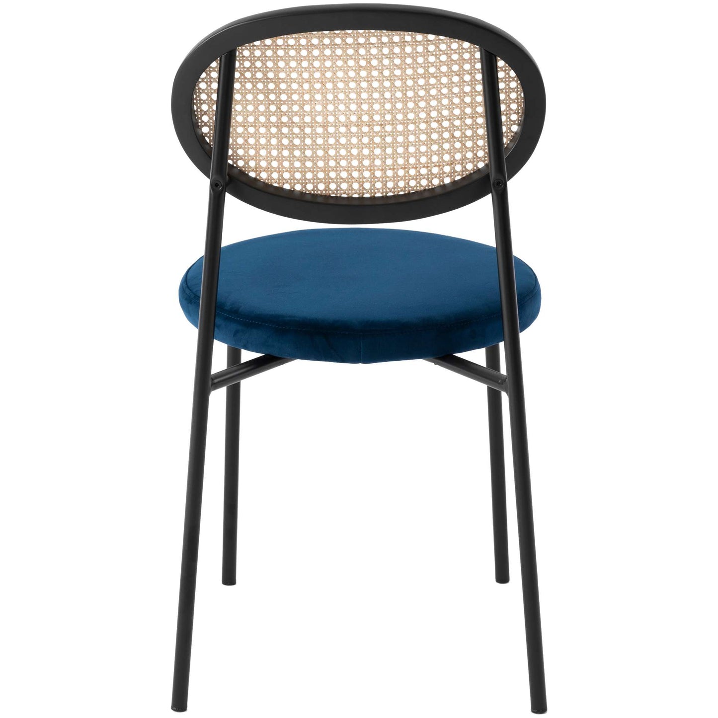 LeisureMod Euston Modern Wicker Dining Chair with Velvet Round Seat | Dining Chairs | Modishstore - 40