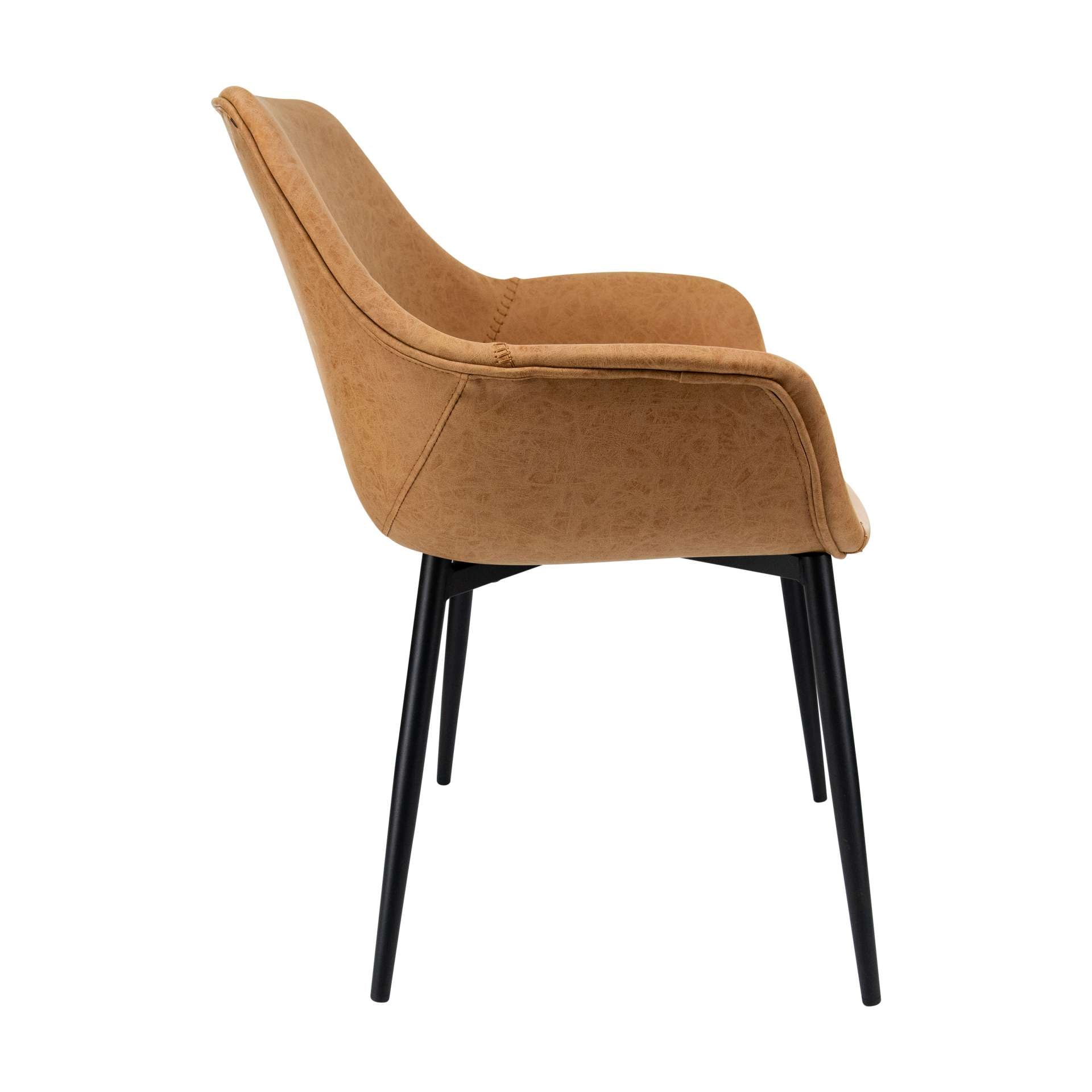 LeisureMod Markley Modern Leather Dining Arm Chair With Metal Legs - EC26G | Dining Chairs | Modishstore - 21