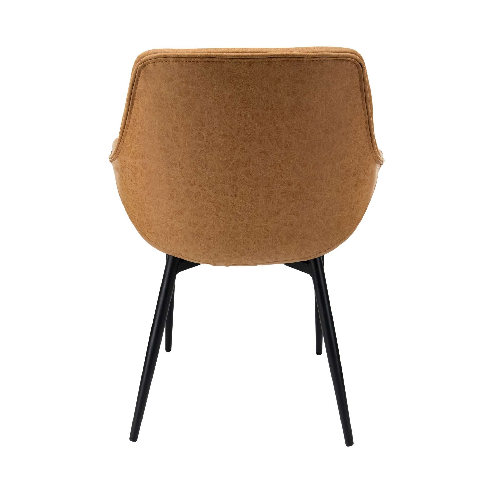 LeisureMod Markley Modern Leather Dining Arm Chair With Metal Legs - EC26G | Dining Chairs | Modishstore - 20