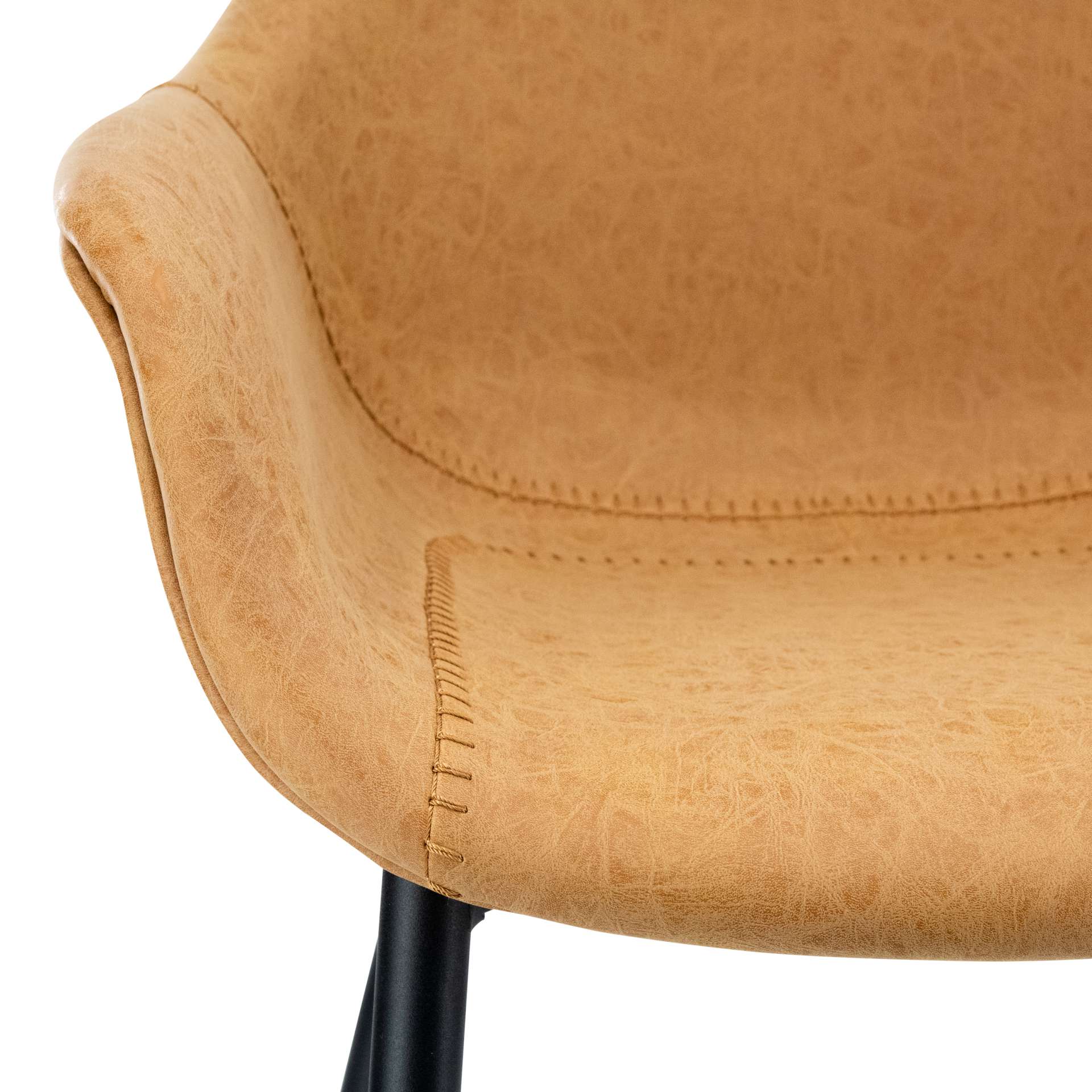LeisureMod Markley Modern Leather Dining Arm Chair With Metal Legs - EC26G | Dining Chairs | Modishstore - 18