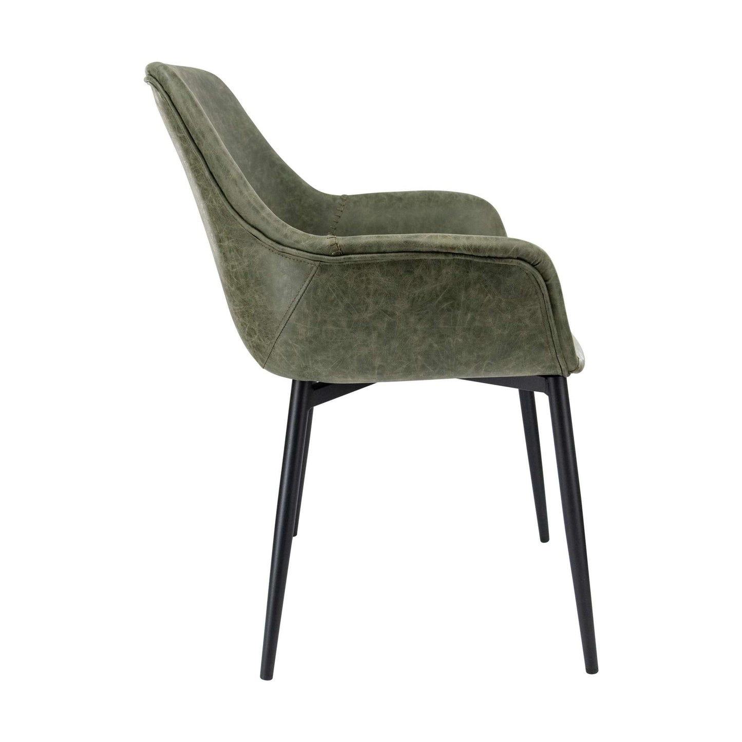 LeisureMod Markley Modern Leather Dining Arm Chair With Metal Legs - EC26G | Dining Chairs | Modishstore - 7