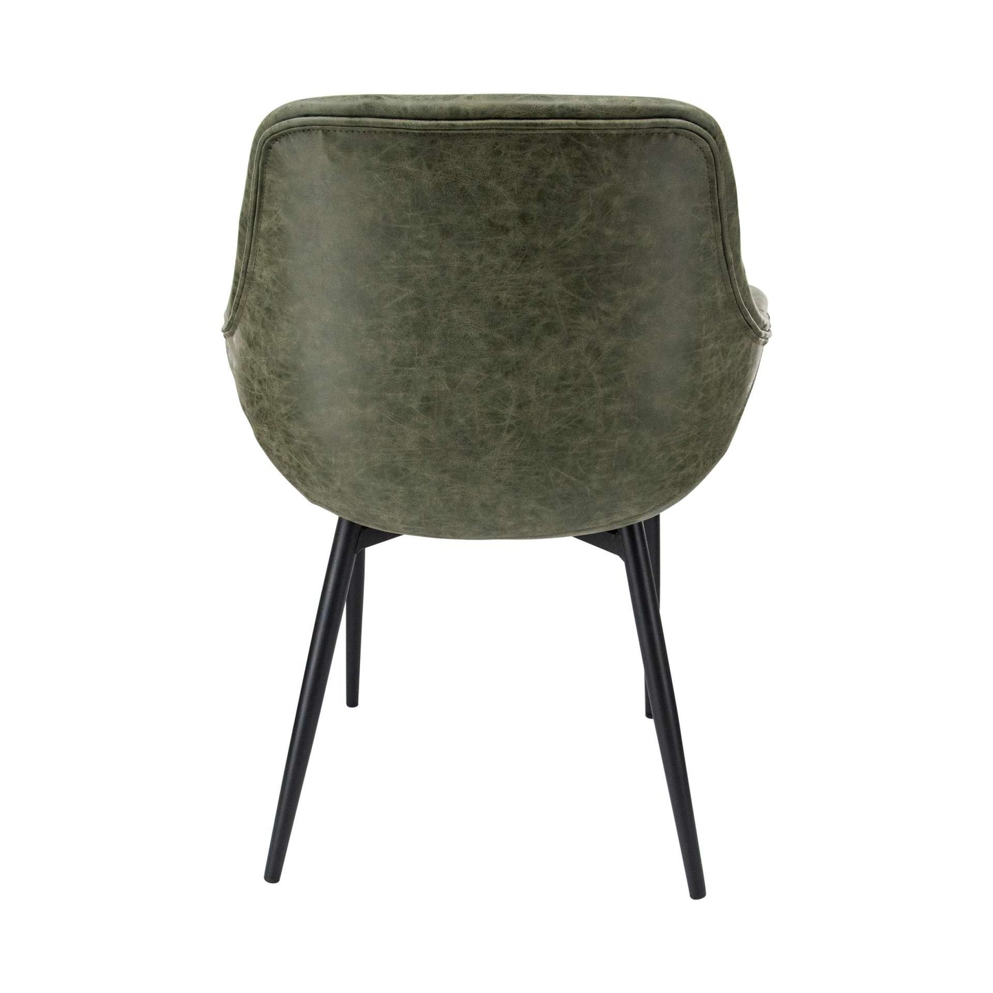LeisureMod Markley Modern Leather Dining Arm Chair With Metal Legs - EC26G | Dining Chairs | Modishstore - 6