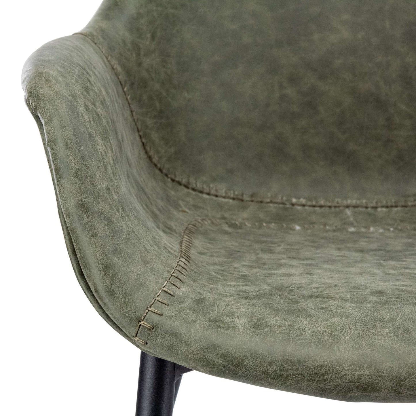 LeisureMod Markley Modern Leather Dining Arm Chair With Metal Legs - EC26G | Dining Chairs | Modishstore - 4