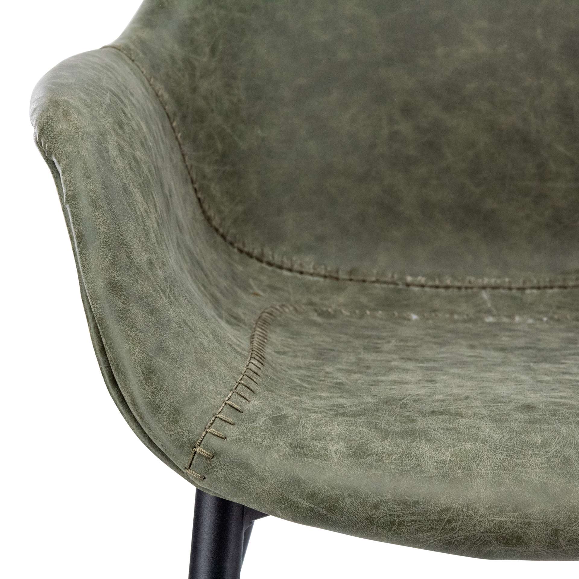 LeisureMod Markley Modern Leather Dining Arm Chair With Metal Legs - EC26G | Dining Chairs | Modishstore - 4