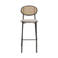 LeisureMod Euston Modern Wicker Bar Stool With Black Steel Frame | Bar Stools | Modishstore
