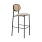 LeisureMod Euston Modern Wicker Bar Stool With Black Steel Frame | Bar Stools | Modishstore - 2