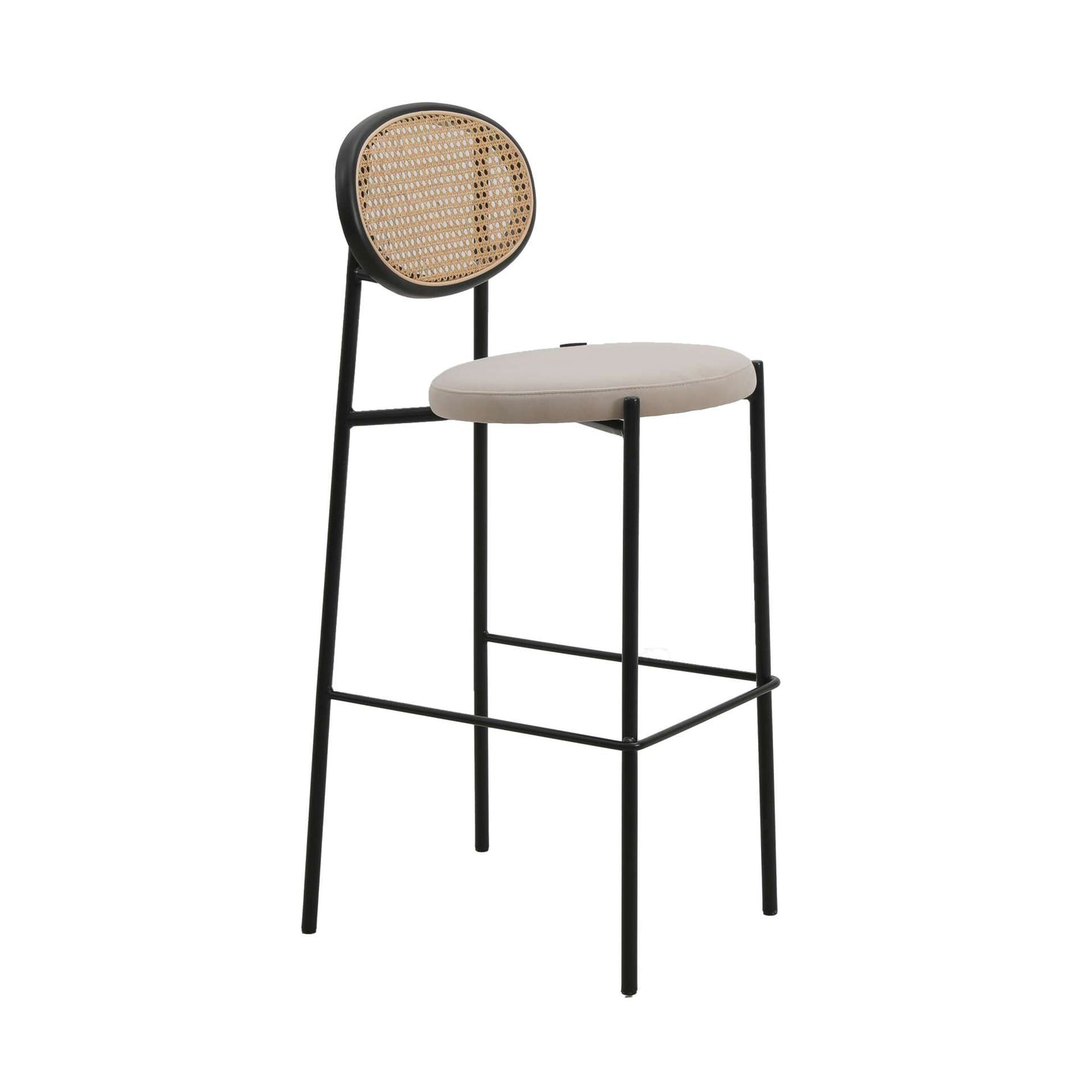 LeisureMod Euston Modern Wicker Bar Stool With Black Steel Frame | Bar Stools | Modishstore - 2