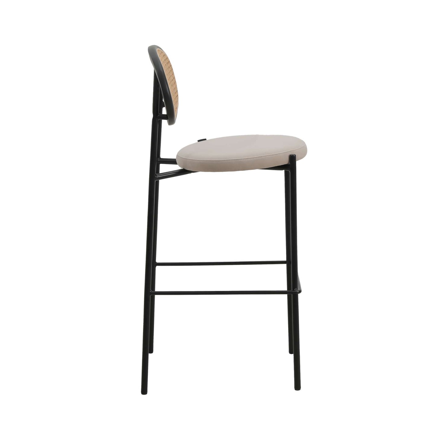 LeisureMod Euston Modern Wicker Bar Stool With Black Steel Frame | Bar Stools | Modishstore - 3