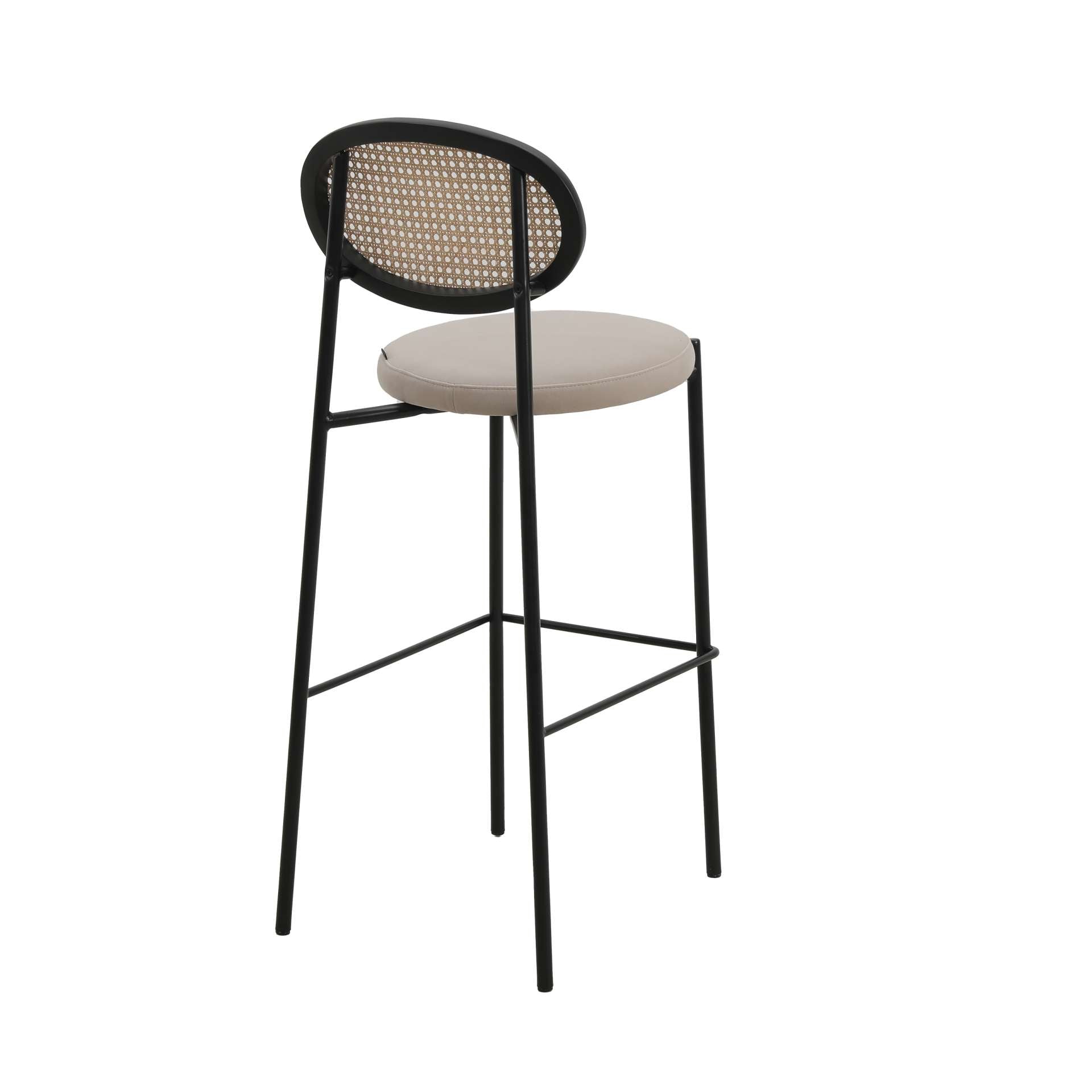 LeisureMod Euston Modern Wicker Bar Stool With Black Steel Frame | Bar Stools | Modishstore - 4