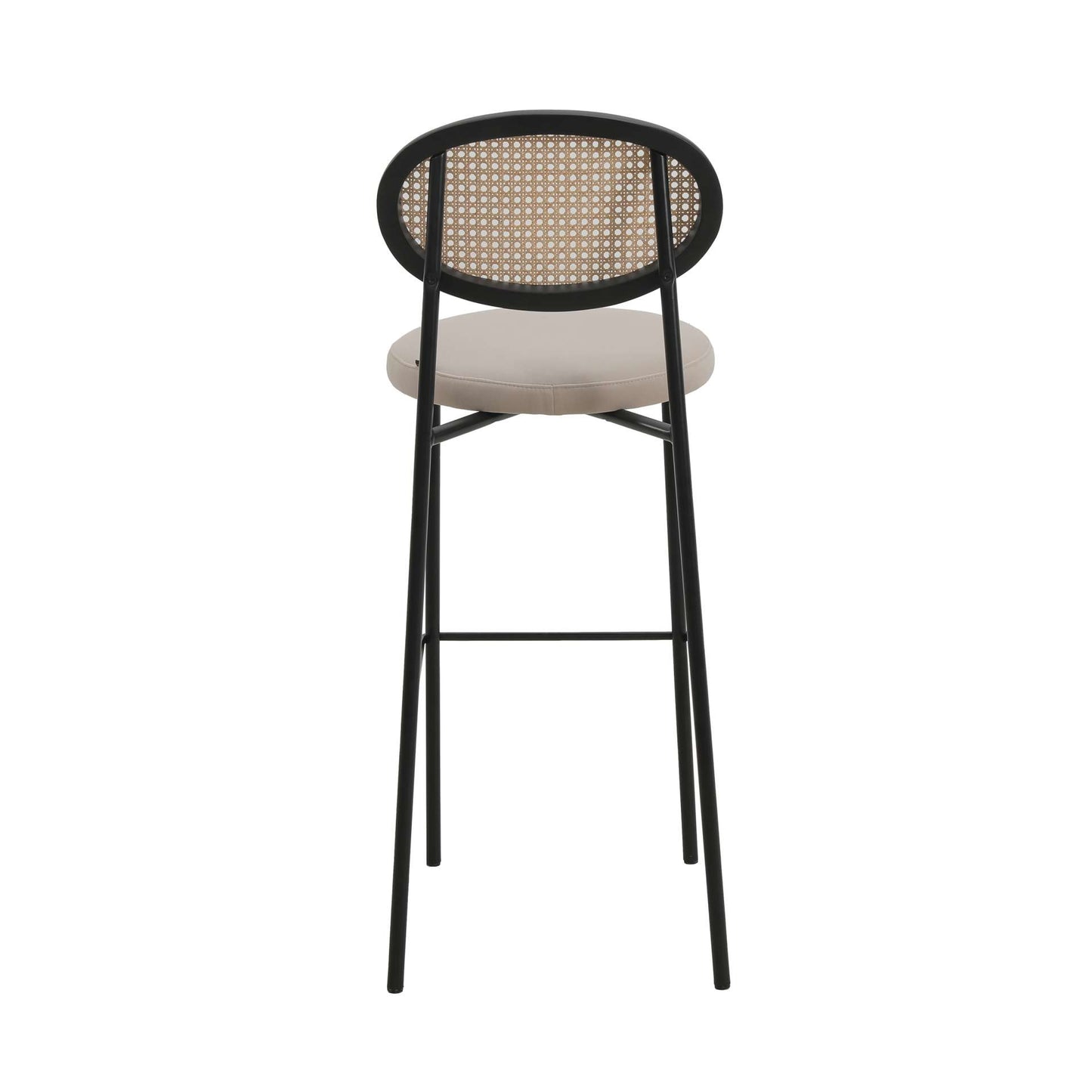 LeisureMod Euston Modern Wicker Bar Stool With Black Steel Frame | Bar Stools | Modishstore - 5