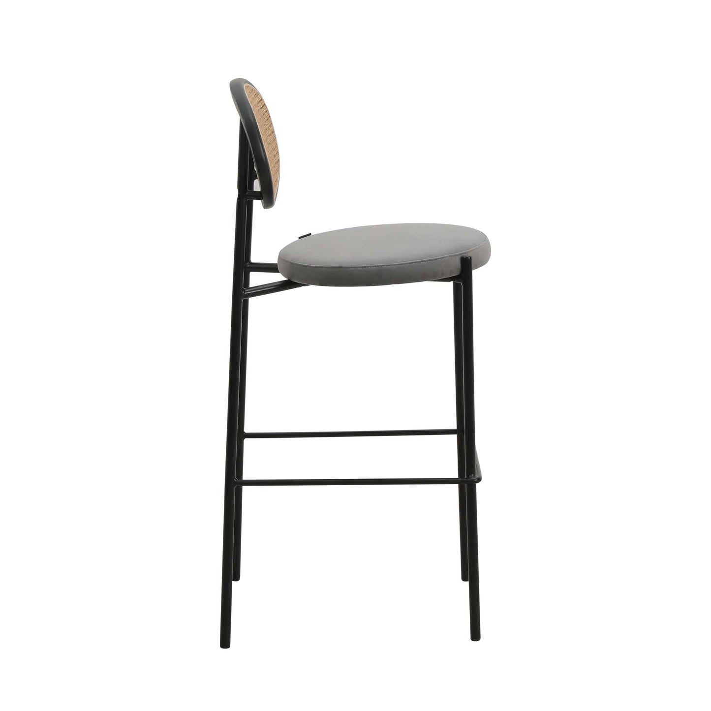 LeisureMod Euston Modern Wicker Bar Stool With Black Steel Frame | Bar Stools | Modishstore - 31