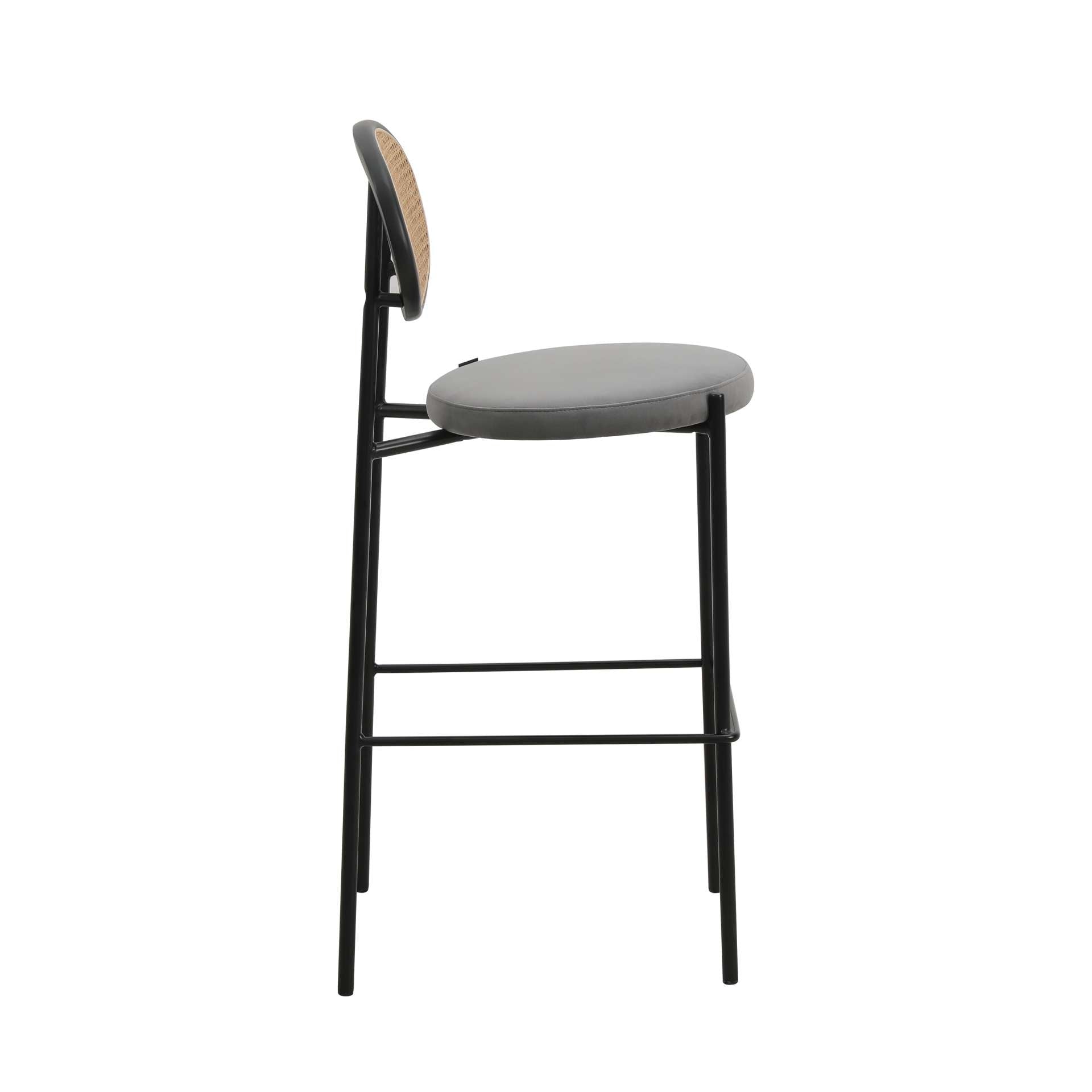 LeisureMod Euston Modern Wicker Bar Stool With Black Steel Frame | Bar Stools | Modishstore - 31