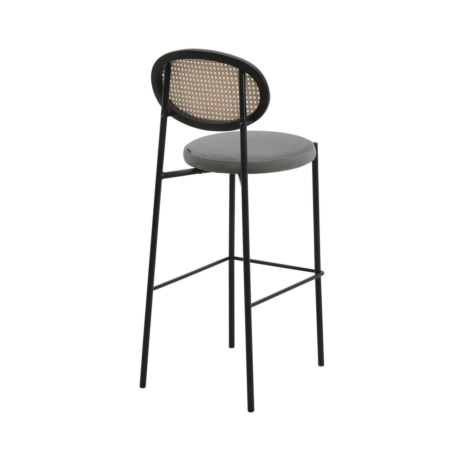 LeisureMod Euston Modern Wicker Bar Stool With Black Steel Frame | Bar Stools | Modishstore - 32