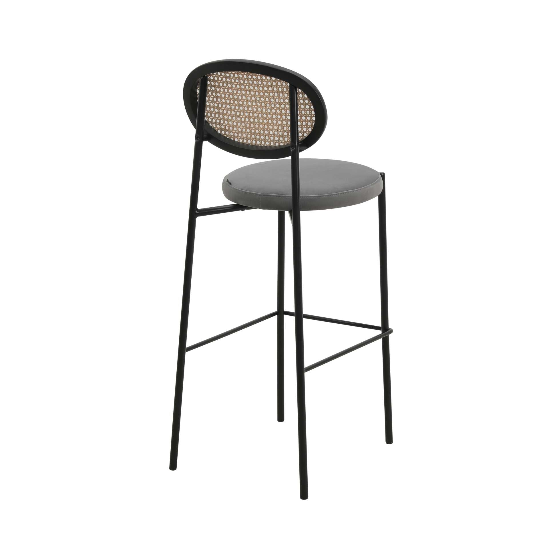 LeisureMod Euston Modern Wicker Bar Stool With Black Steel Frame | Bar Stools | Modishstore - 32