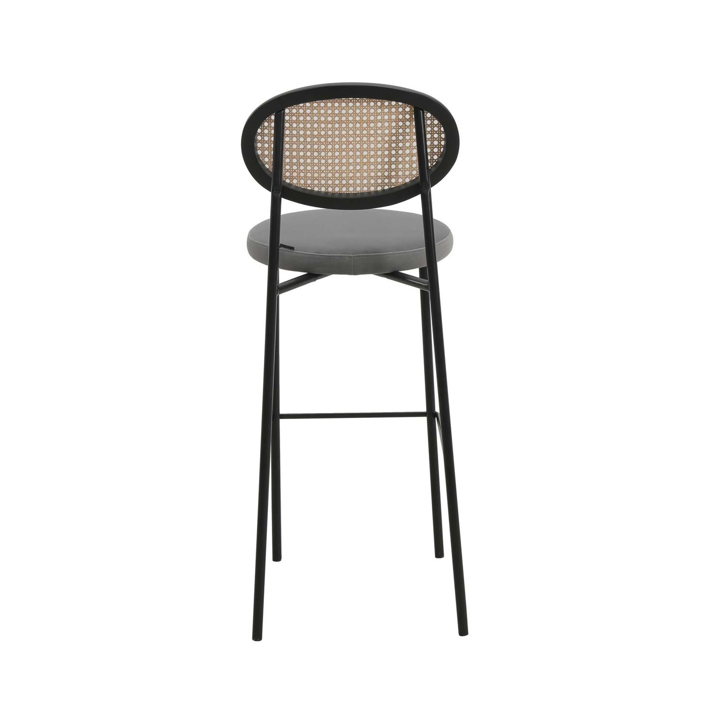 LeisureMod Euston Modern Wicker Bar Stool With Black Steel Frame | Bar Stools | Modishstore - 33