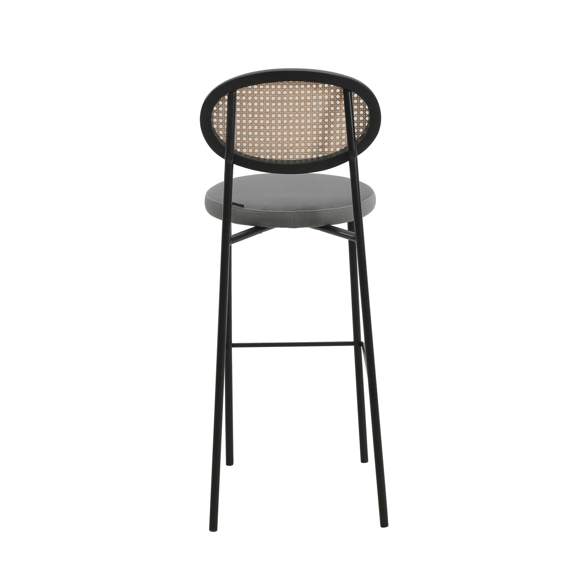 LeisureMod Euston Modern Wicker Bar Stool With Black Steel Frame | Bar Stools | Modishstore - 33