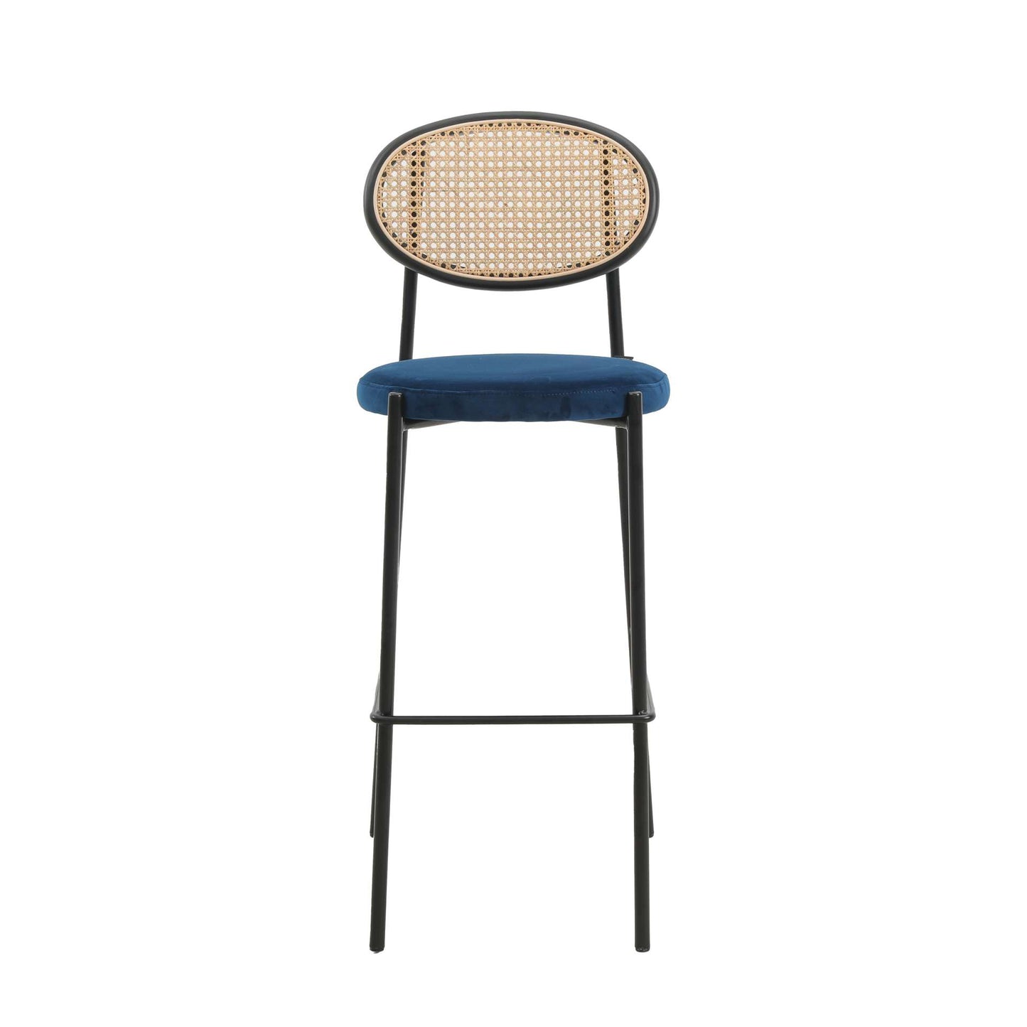 LeisureMod Euston Modern Wicker Bar Stool With Black Steel Frame | Bar Stools | Modishstore - 37