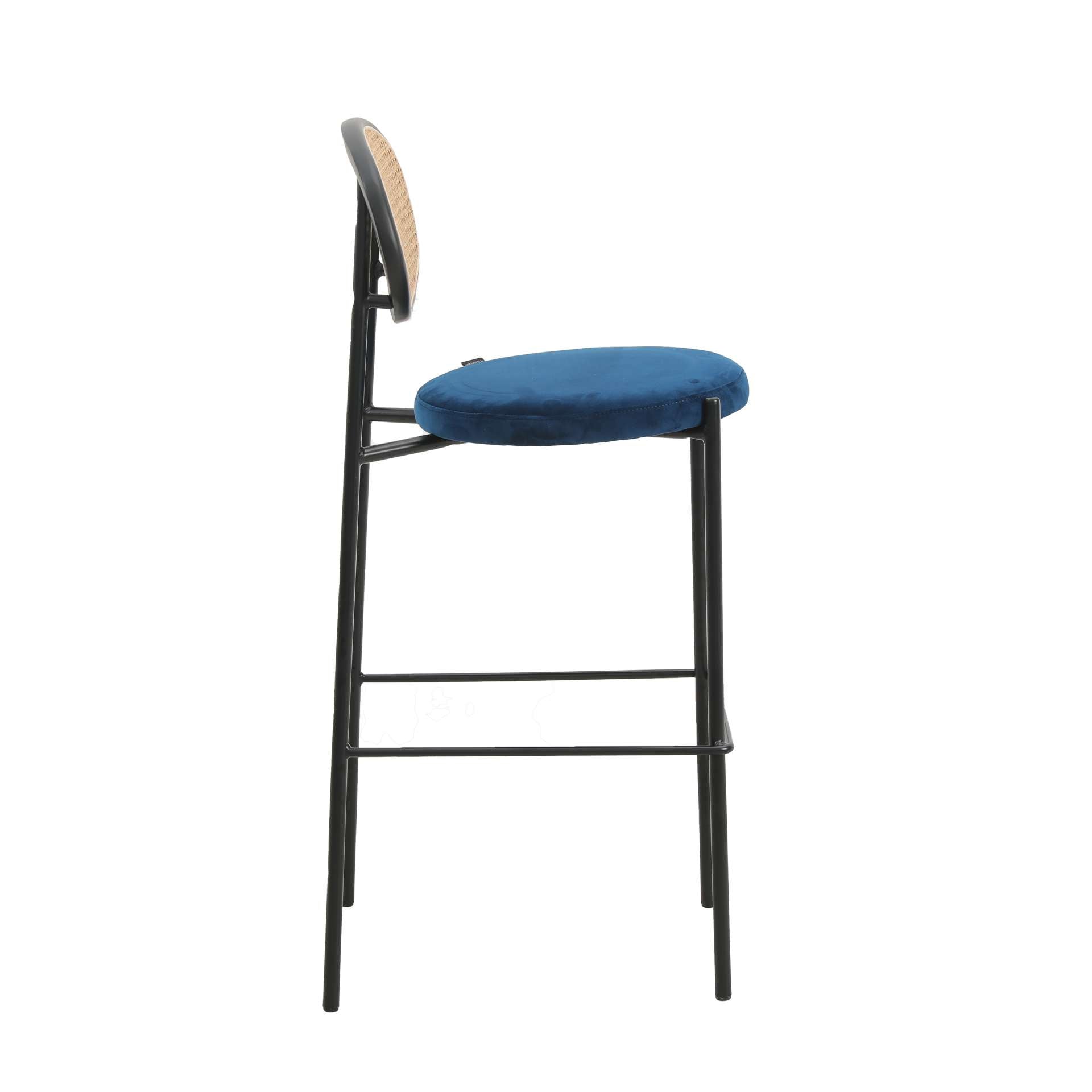 LeisureMod Euston Modern Wicker Bar Stool With Black Steel Frame | Bar Stools | Modishstore - 39
