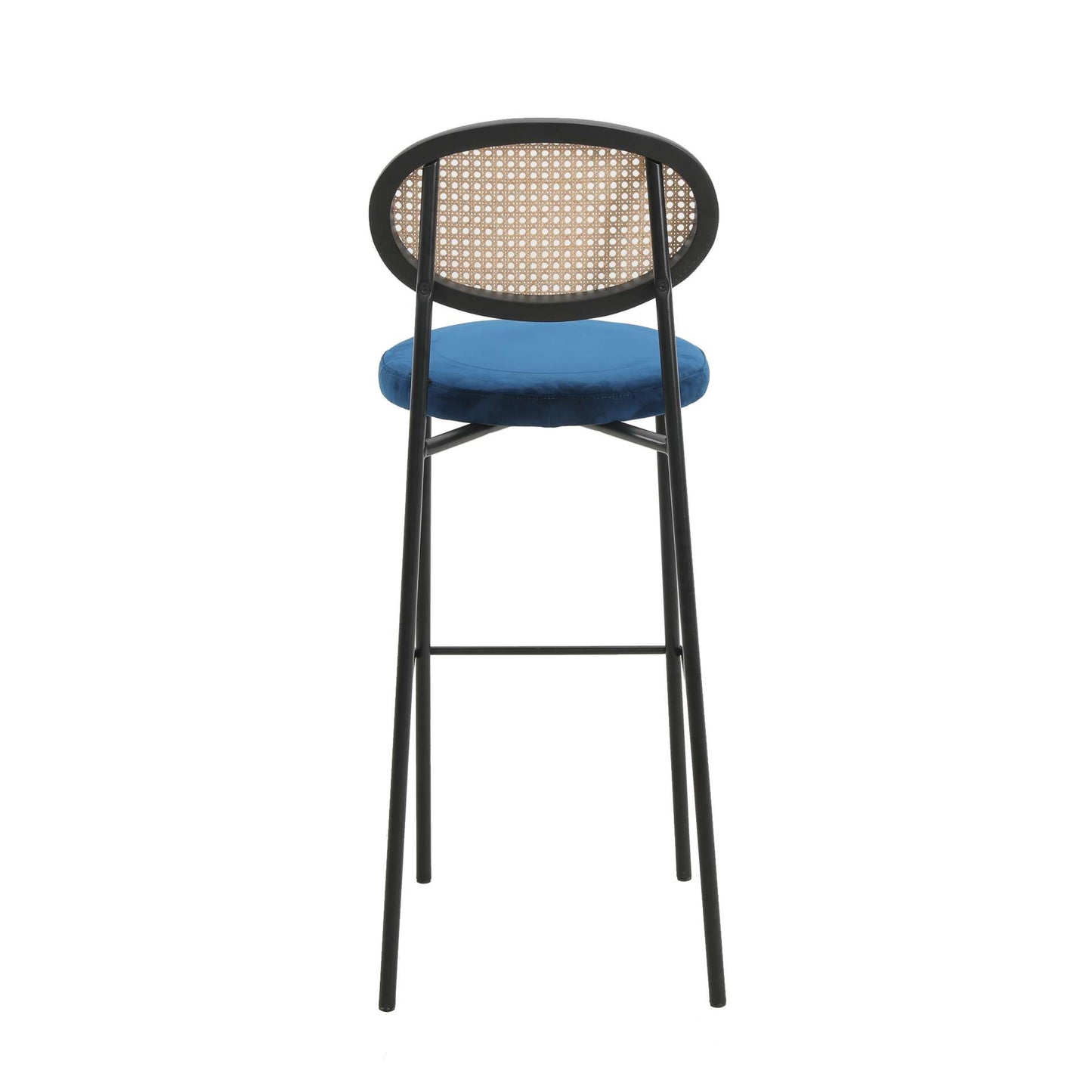 LeisureMod Euston Modern Wicker Bar Stool With Black Steel Frame | Bar Stools | Modishstore - 41