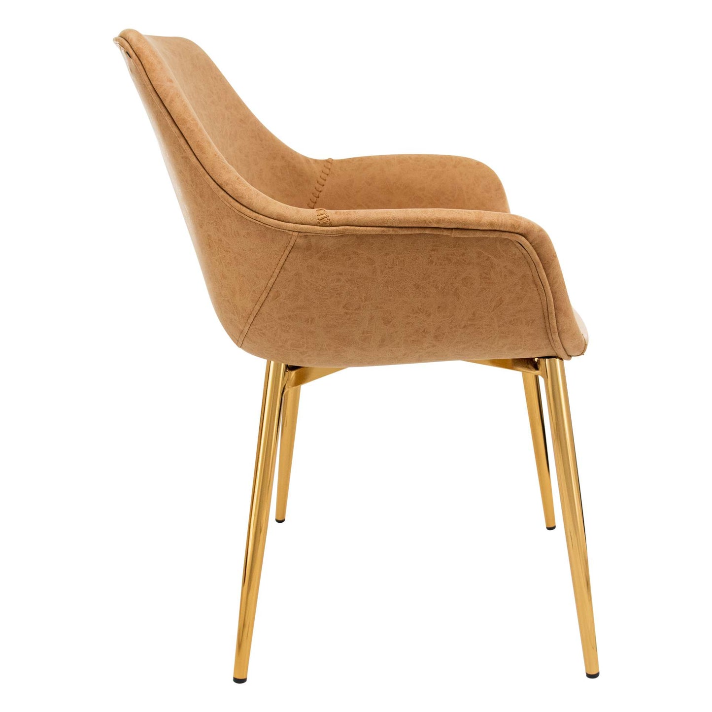 LeisureMod Markley Modern Leather Dining Arm Chair With Gold Metal Legs - ECG26G | Dining Chairs | Modishstore - 16