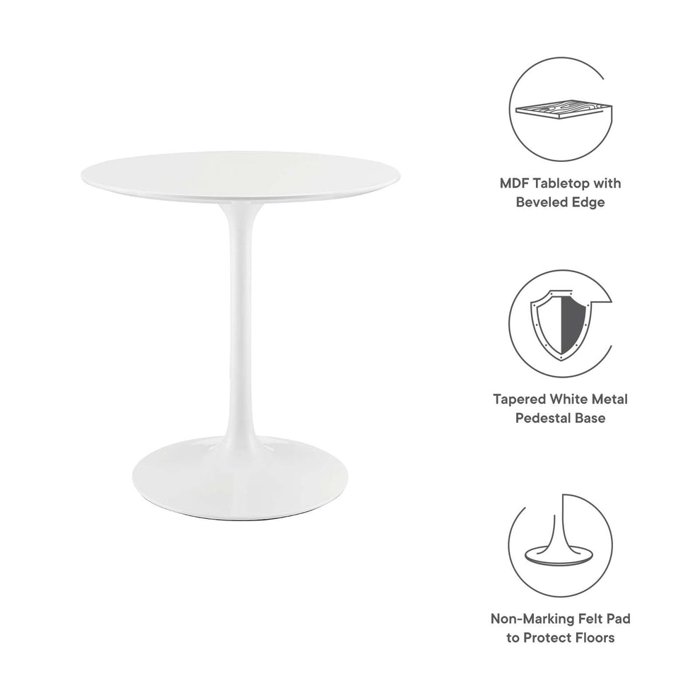 Modway Lippa 28" Round Wood Top Dining Table - White - EEI-1115 | Dining Tables | Modishstore - 10
