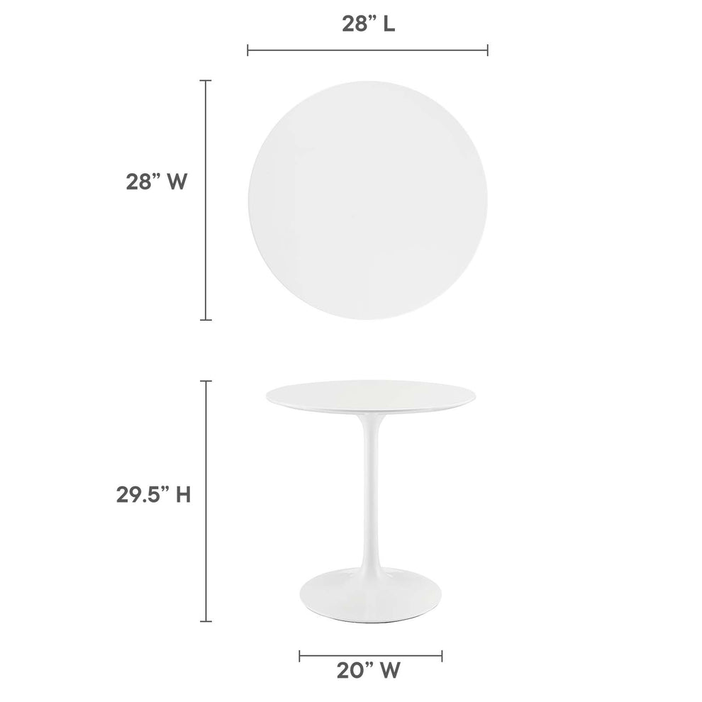 Modway Lippa 28" Round Wood Top Dining Table - White - EEI-1115 | Dining Tables | Modishstore - 11