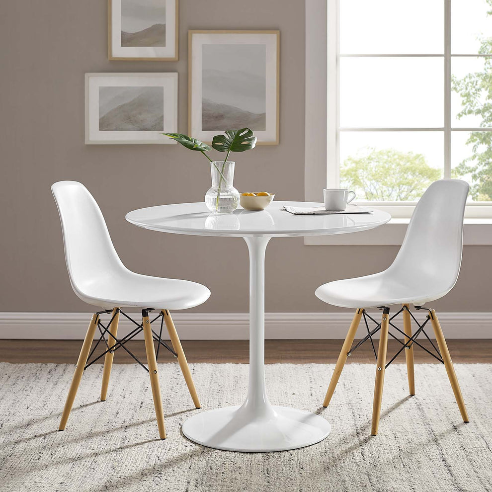 Modway Lippa 36" Round Wood Top Dining Table in White - EEI-1116 | Dining Tables | Modishstore - 6