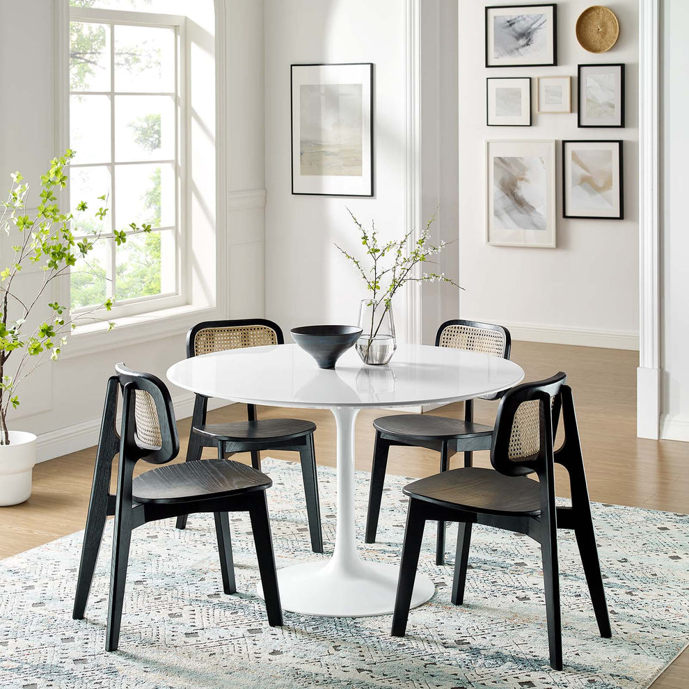 Modway Lippa 47" Round Wood Top Dining Table in White - EEI-1118 | Dining Tables | Modishstore - 11