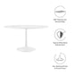 Modway Lippa 54" Round Wood Top Dining Table in White - EEI-1119